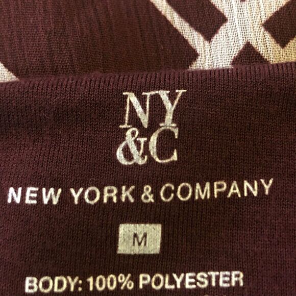 Brown NY & Co Sheer Layered Tank Top Small - Picture 5 of 6